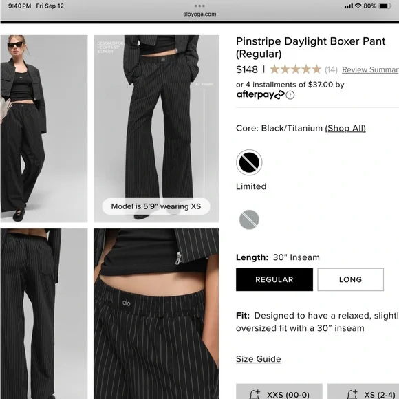 NWT ALO Yoga Pinstripe Women's JACKET and PANTS. - Picture 6 of 7